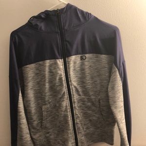 A purple and grey Aeropostale’s zip up hoodie